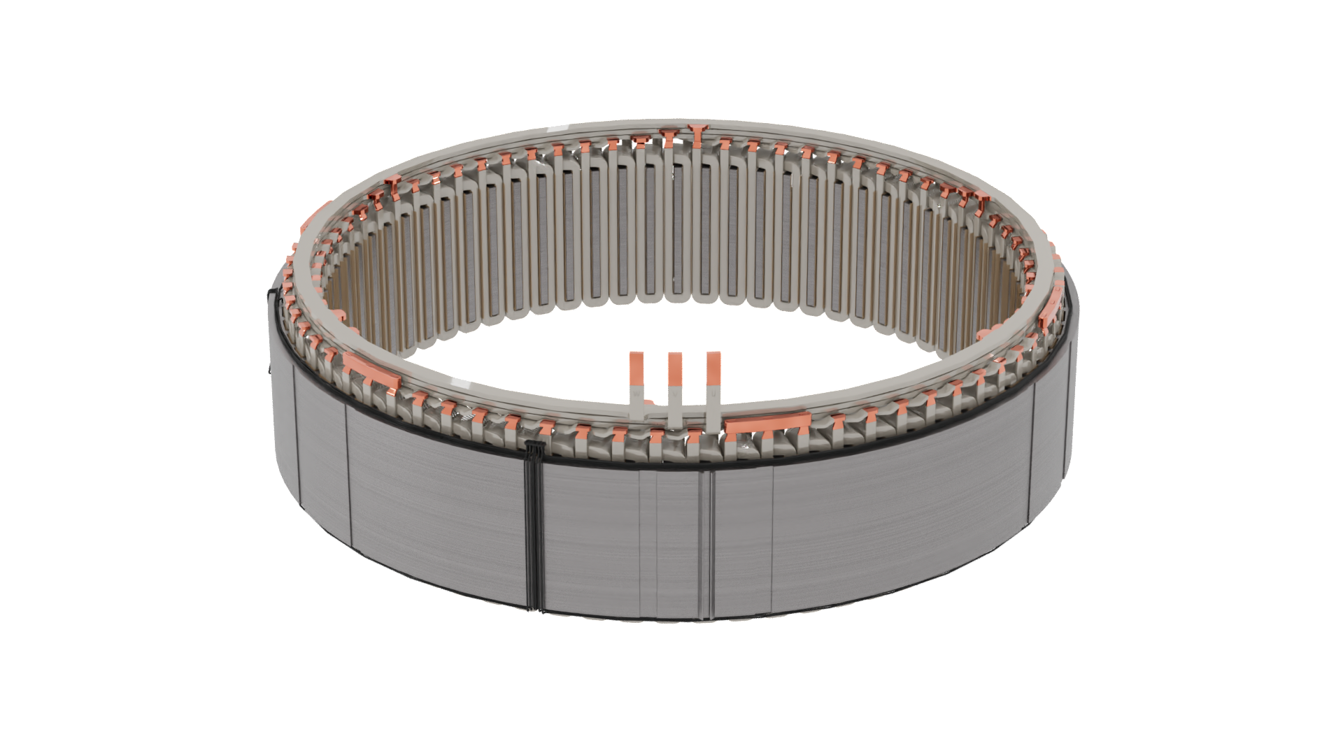 Electric motor single coil stator made with 3D printing.