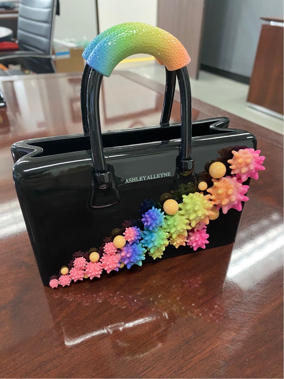 Ashley Allene 3D printed purse Stratasys Direct polished