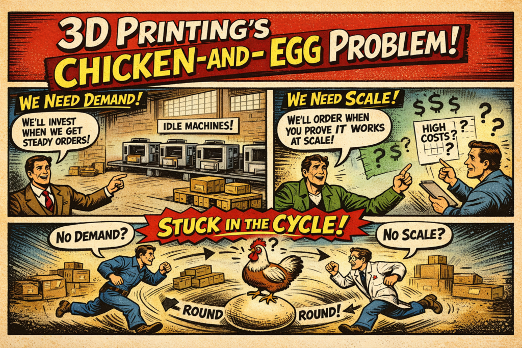 3D Printing’s Chicken-and-Egg Problem: No Demand Without Scale, No Scale Without Demand