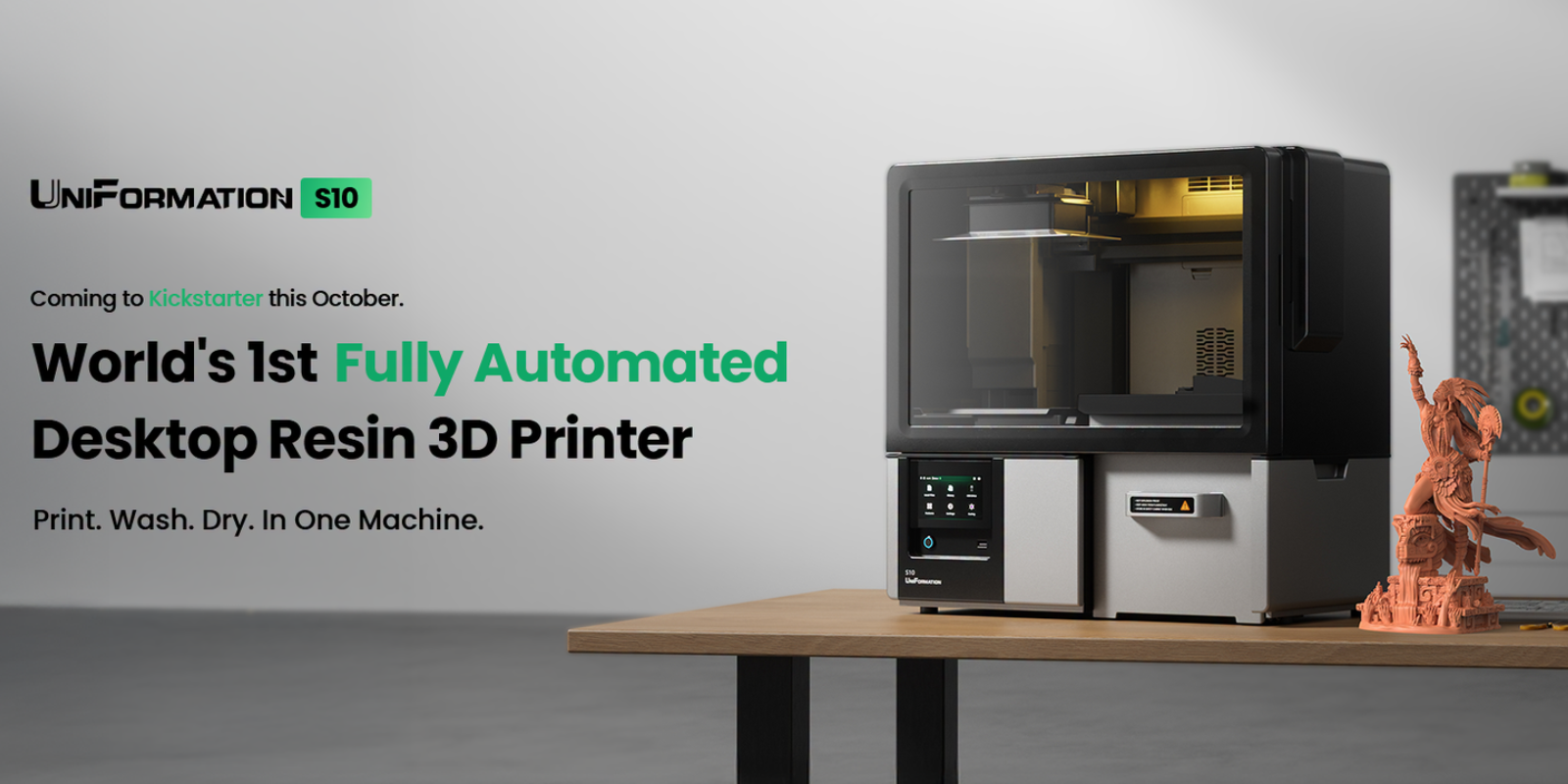 UniFormation S10 Heads to Kickstarter with an Integrated Resin Printing and Post-Processing System