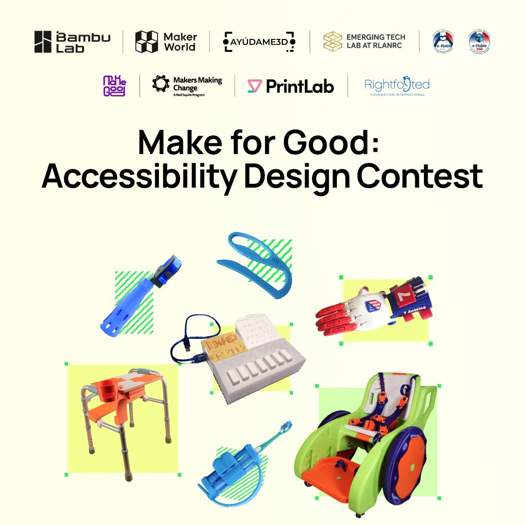 Bambu Lab & 7 Accessibility Organizations Launch Design Challenge for 3D Printed Assistive Devices - 3DPrint.com | Additive Manufacturing Business